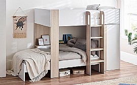 Horizon Bunk Bed - Pale Wood and White